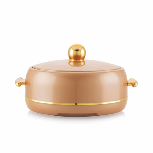 Image of Modware Atlantis Casserole 1500ml Elegant Design Premium Hot Pot, Retains Temperature for Hours, Insulated Inner Steel Casserole for Roti, Hot Box for Home, Chapati Box, Serving Bowl with Lid (Brown)