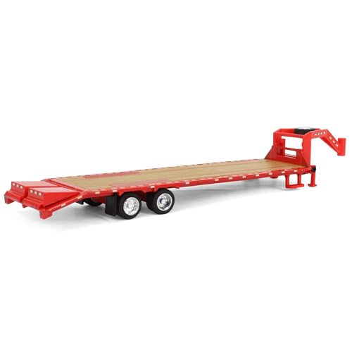 Greenlight 1/64 Gooseneck Trailer Rojo con Franjas miniatura 3