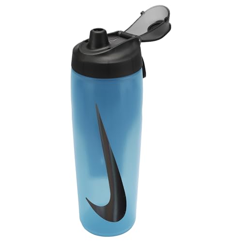 Image of Nike Refuel Bottle Locking Lid 24 oz BPA Free Airtight Sports Bottle (Baltic Blue /Black /Black /Iridescent)