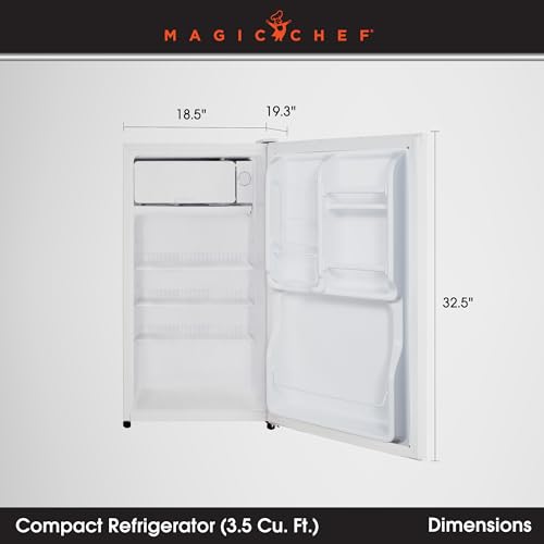 Image of Magic Chef 3.5 cu. ft. Mini Fridge in White with Interior Freezer Section