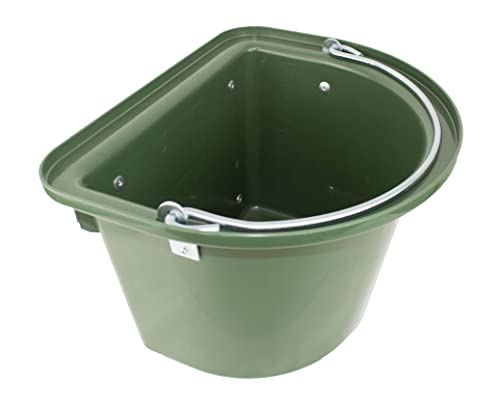 Stalleimer mit Bügel und 2 Metallhaltern, Gruen