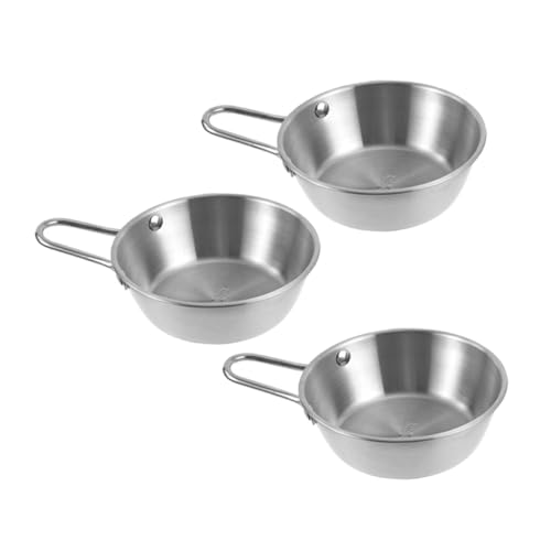 BEBEMOKO 3piezas Tazón De Inoxidable Asa Para Vino De Arroz Coreano Para Uso Casa y Restaurantes