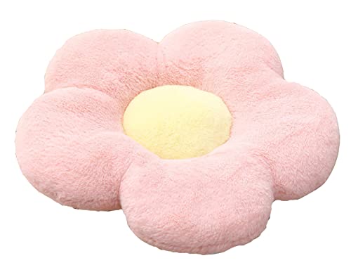 Cojín de la Almohada del Piso de la Flor niña Interesante decoración de la habitación Leer Ocio cómodo Felpa arrojar Almohada Oficina tatamis Cama Coche Familia Cojines Decorativos (Pink, 60x60 cm)
