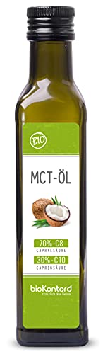 MCT Öl BIO 250ml aus 100% bio Kokosöl | 70% Caprylsäure C8 und 30% Caprinsäure C10 | rein mechanisch hergestellt - bioKontor
