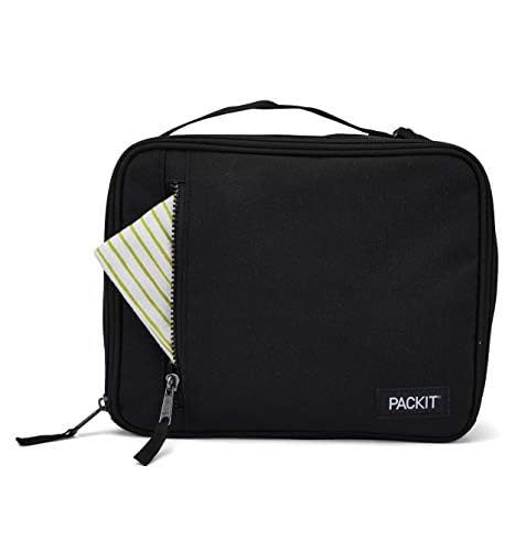 PackIt Freezable Classic Lunch Box, Black, Built with EcoFreeze® Technology, Collapsible, Reusable, Zip Closure With Zip Front Pocket and Buckle Handle, Designed for Fresh Lunches - 7