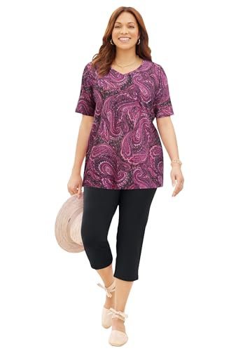 Catherines Women's Plus Size Tall Suprema Capri (with Pockets)