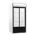 ICESHOP Frigo vitrine à boissons, Armoire réfrigérée, 2 portes vitrées coulissantes 880 L, frigo professionnel Blanc SD1001