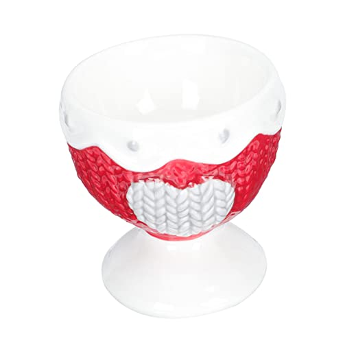 TEHAUX Ceramic Egg Rack Single Holder Deviled Egg Tray Vintage Style Patterned Storage