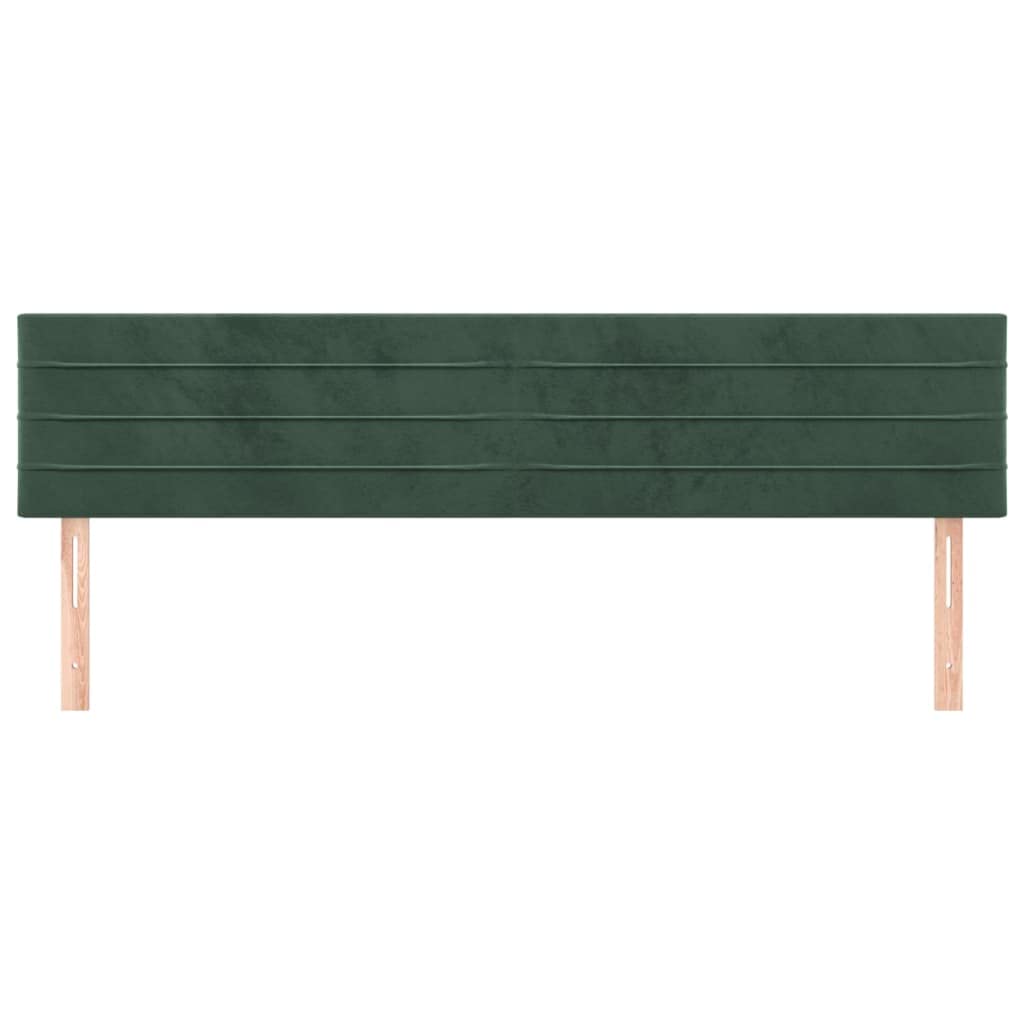 Tête de Lit Velours 2 pcs Excellent Soutien du Dos Meuble de Chambre à Coucher Décoration Intérieure Design Moderne et Élégant Vert Foncé 100x5x78/88 cm
