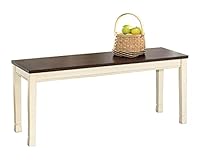 Signature Design by Ashley WhiteOwing Bench, 44.25" W x 16.25" D x4.25 H, White