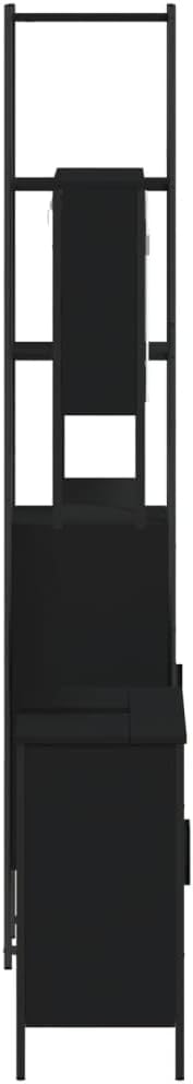 3 Piece Bathroom Furniture Set Black Engineered Wood Bathroom Furniture Sets