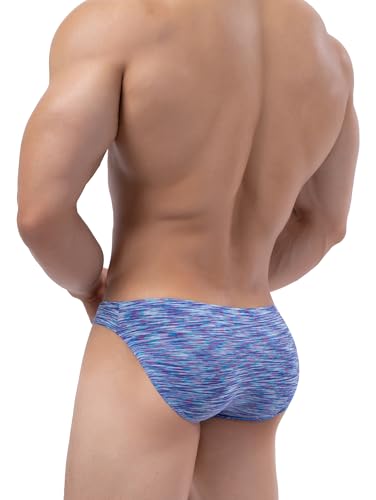 iKingsky Men's Quick-dryl Briefs with Big Pouch Colorful Bulge Bikini Underwear Low Rise Sporty Under Panties for Men