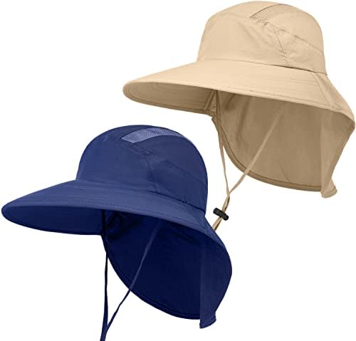 Cappello Da Sole A Tesa Larga Qixuer 2 Pezzi: Rete Traspirante, Protezione UV UPF 50+ E Patta Staccabile Per Collo E Viso. Perfetto Per Uomo E Donna! - copertina