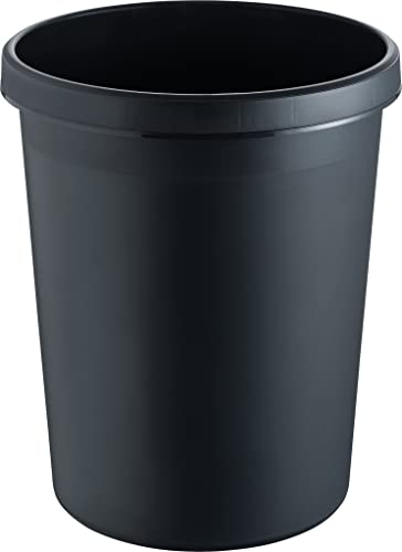 helit H6106295 - Papierkorb „the german“ 45 Liter, schwarz, mit umlaufendem Griffrand, aus Kunststoff, 1 Stück