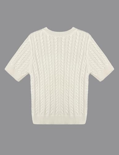 Image of Libsorge Womens Cropped Short Sleeve Sweater Fall 2025 Crewneck Sheer Knit Tops - Lightweight, Thin, Crop, Slim Fit