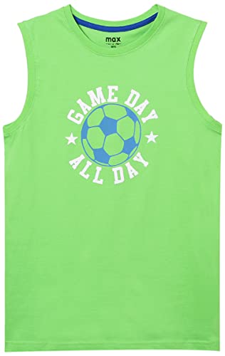 Image of Max Boys Regular Fit Typographic Print Sleeveless Crew Neck T-Shirt