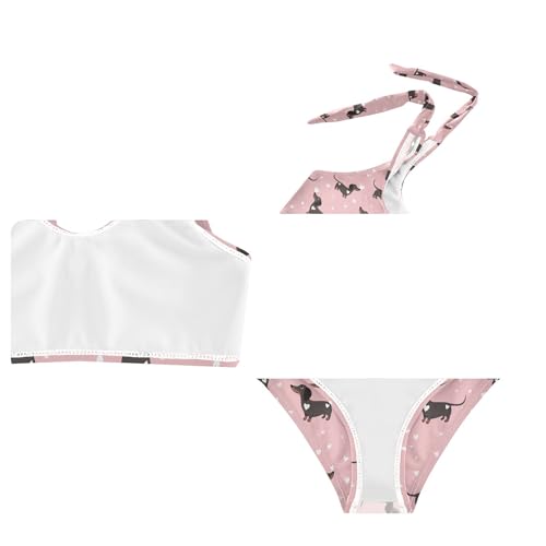 Image of Girls Tankini Swimsuit Bathing Suit Two Piece Bikini Summer Beach Swimwear with Adjustable Strap 3-12 Years