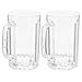 Produktbild Angoily 2 Stück 500 ml transparente Bierkrug Becher Kunststoff Bier Trinkbecher Saft Becher Haushalt Wasserbecher Partybedarf