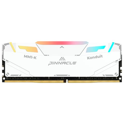 Image of Timetec Pinnacle Konduit RGB DDR4 3200MHz PC4-25600 CL16-18-18-38 XMP2.0 Overclocking 1.35V Compatible for AMD and Intel Desktop Gaming PC Memory Module RAM (RGB White, 16GB)