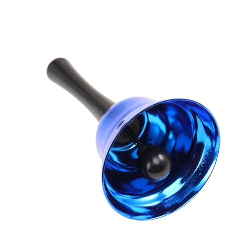 WOONEKY Campana De Mano De Metal Azul Para Niños, Tamaño Pequeño, Instrumento Musical Portátil De Percusión Manual, Juguete Educativo Para Escuela y Fiestas Navideñas, 1 Unidad