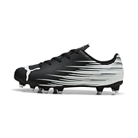 PUMA ATTACANTO Firm, Artificial Ground Soccer Cleats Sneaker, Black-White AH25, 6 US Unisex Big Kid