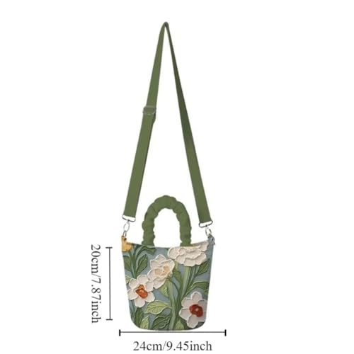Shoulder Bag Creative Bucket Flower Pattern Underarm Bags2