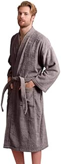 Soft Touch Linen - Turkish Terry Kimono Style Bathrobe - 100% Pure Turkish Cotton - Made in Turkey