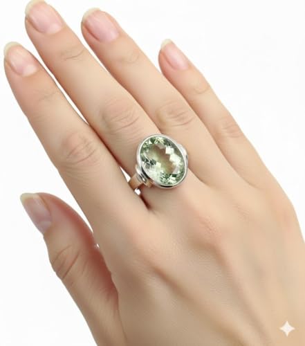 Image of 55Carat Choose Your Color Natural Gemstone Sterling Silver Statement Rings Oval Shape Handmade Sizes 5-12