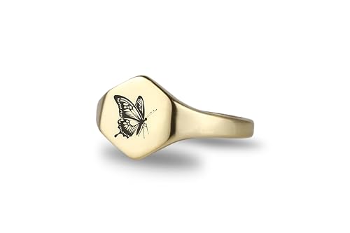 Bague papillon en or personnalisée, le cadeau d'anniversaire gravé idéal