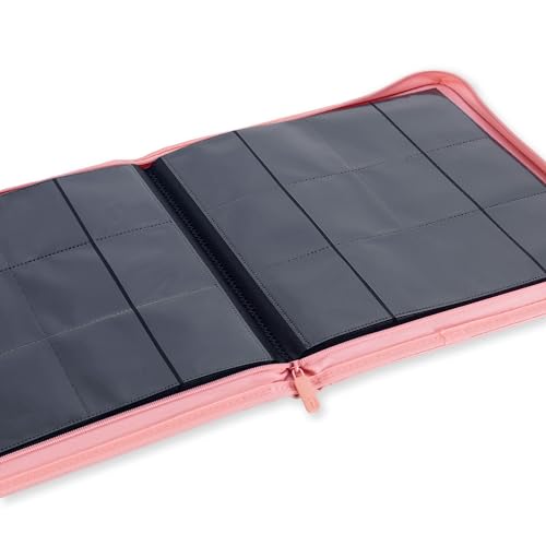 Image of Vault X 12 Pocket Zip Binder, 480 Cards, Exo-Tec Material, 20 Side-Loading Pages (Pink)