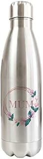 Print Maniacs Mothers Day Gift Stainless Steel Water Bottle Flower Thermos Vacuum Insulated Metal Water Bottle for 12 Hours Hot & 24 Hours Cold Drinks Sports Flask Work Gym Travel 500ml (White)