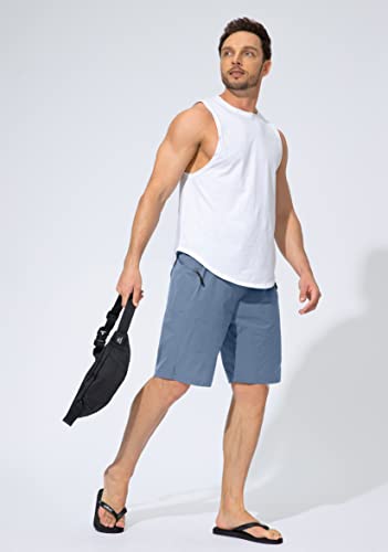 Image of Men's Swim Trunks Quick Dry Board Shorts with Zipper Pockets Beach Shorts Bathing Suits for Men - No Mesh Liner