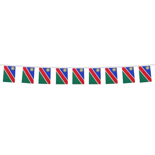 Image of AZ FLAG Namibia 6 meters BUNTING Flag 20 flags 9'' x 6'' - Namibian STRING flags 15 x 21 cm