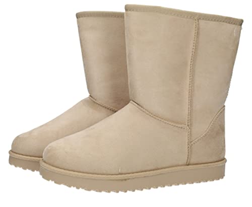 Bottes doublées femme beige pointure 38 chaussures hiver confort