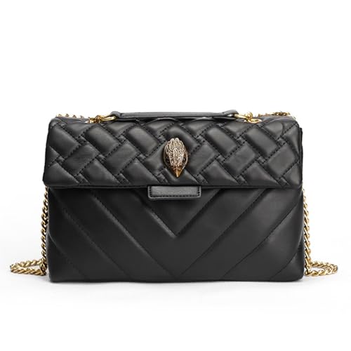 Image of Rejolly Rainbow Stripe Crossbody Shoulder Bag for Women Color Blocking PU Leather Colourful Purse with Chain Strap | PU Leather, with Chain Strap
