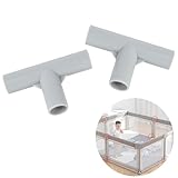 T-Shaped Joint for Baby Playpen Parts, Baby Playpen Accessories for Baby Play Yard Baby Playpen Replacement Connectors, 2 Pcs Diameter1.9cm, Please Confirm The Required Fence Size Before Purchasing