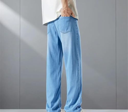 Men Loose Fit Jeans StretchStraight Leg Versatile Denim Pants Casual Business Office Work Trousers3