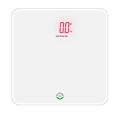 Newlineny Voice Talking Digital Bathroom Scale Easy Auto Step-On Auto Off Technology, White, Lb Or Kg, 440Lb Capacity #TOP1