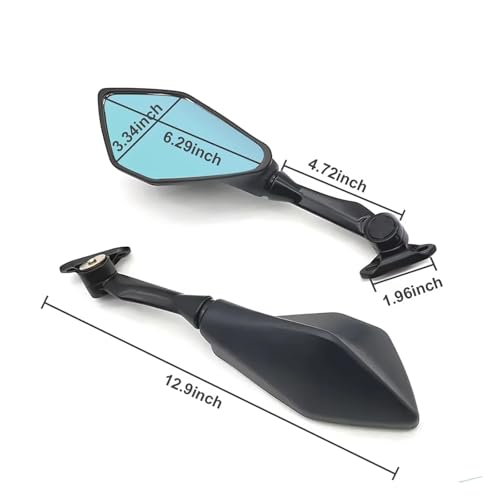 Espejo retrovisor para motocicleta Ninja EX400 de cristal blanco antirreflejos y gran angular 2