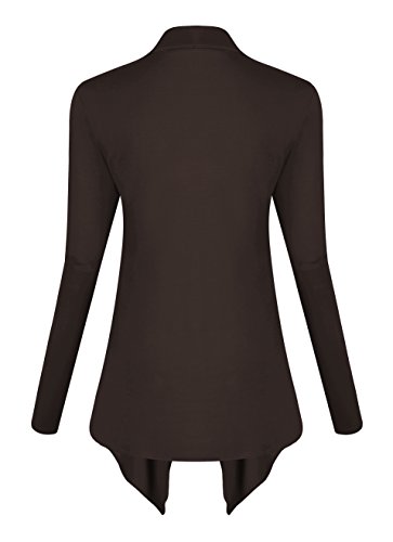 Image of Urban CoCo Women's Drape Front Open Cardigan Long Sleeve Irregular Hem