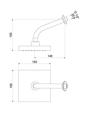 Chuveiro de Parede Athena Plus 15 Cm Meber 1964