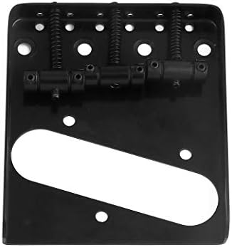 Bogart Guitar Bridge Tailpiece 3 Pcs Zinc Saddles Bridge for Vintage Tele Telecaster Style Electric Guitar Parts Top or Bottom Load Ashtray Style Black.