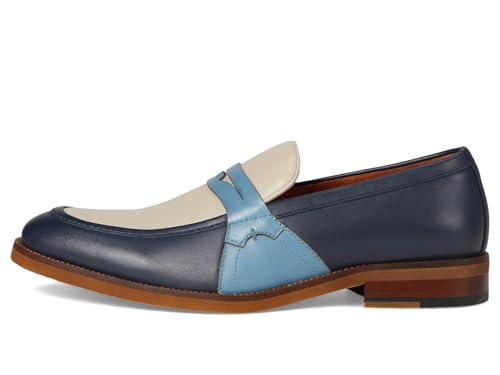 Stacy Adams Men's Prichard Penny Slip On Loafer, Navy Multi, 144