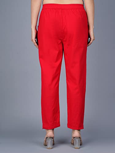 Image of Regular Fit Fully Elastic Waist Ankle Length Premium Cotton Casual Trouser Pant (Combo Pack of 2)
