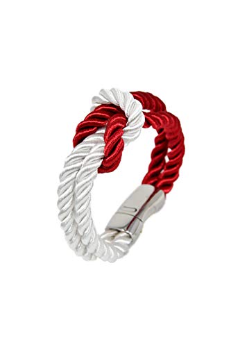 Bracciale da Uomo Rosso e Bianco - Fatto a Mano