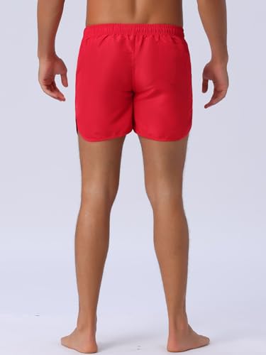 Men's Casual Lightweight Solid Color Elastic Waist Drawstring Summer Beach Board Shorts3