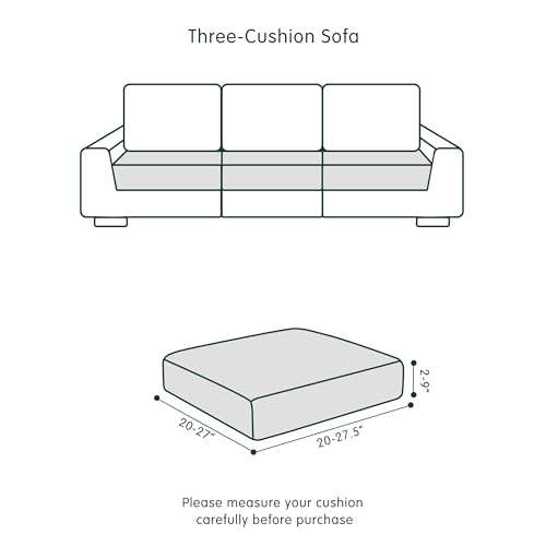 Image of CHUN YI 3PC Stretch Couch Cushion Covers, Individual Sofa Seat Slipcovers Suitable for Armchair Loveseat Sofa with Spandex Jacquard Fabric(3pc,Dove Grey)