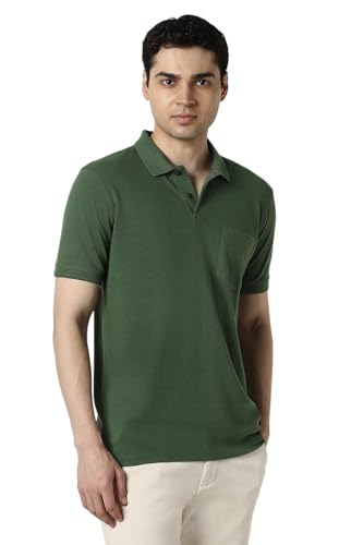 Image of Peter England Men's Cotton Polyster Breton Stripe Polo Tshirt