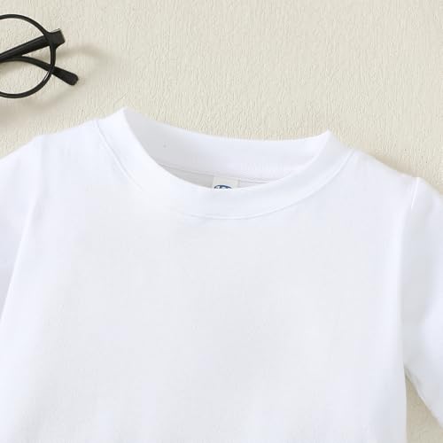Image of Magic Park 6M-14Y Baby Short Long Sleeve Tee Tops Toddler T-Shirt Kids Solid Color Shirts Boys Girls Casual Blouse