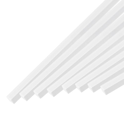 Image of MECCANIXITY 10Pcs ABS Plastic Rod Square Solid Bar 1 /5 inch x 20 inch White Smooth Plastic Tube Rods for Handwork Model Material,DIY Sand Table,Architectural Model Making